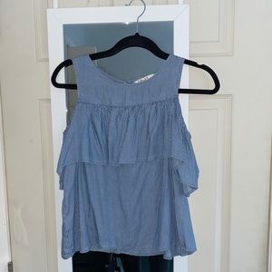 Cold shoulder stripped top